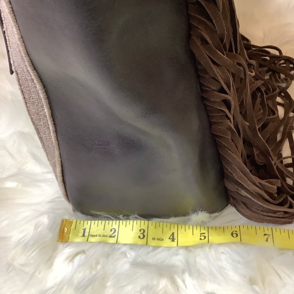 Ariat Western Women Tote Bag Fringe Floral Concealed Carry Brown Embroidered NWT - Picture 9 of 13